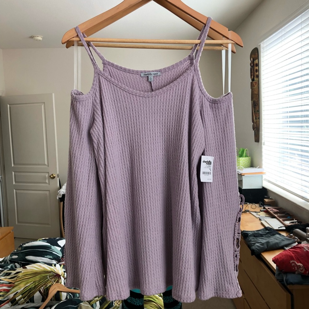 Lilac Cold Shoulder Top